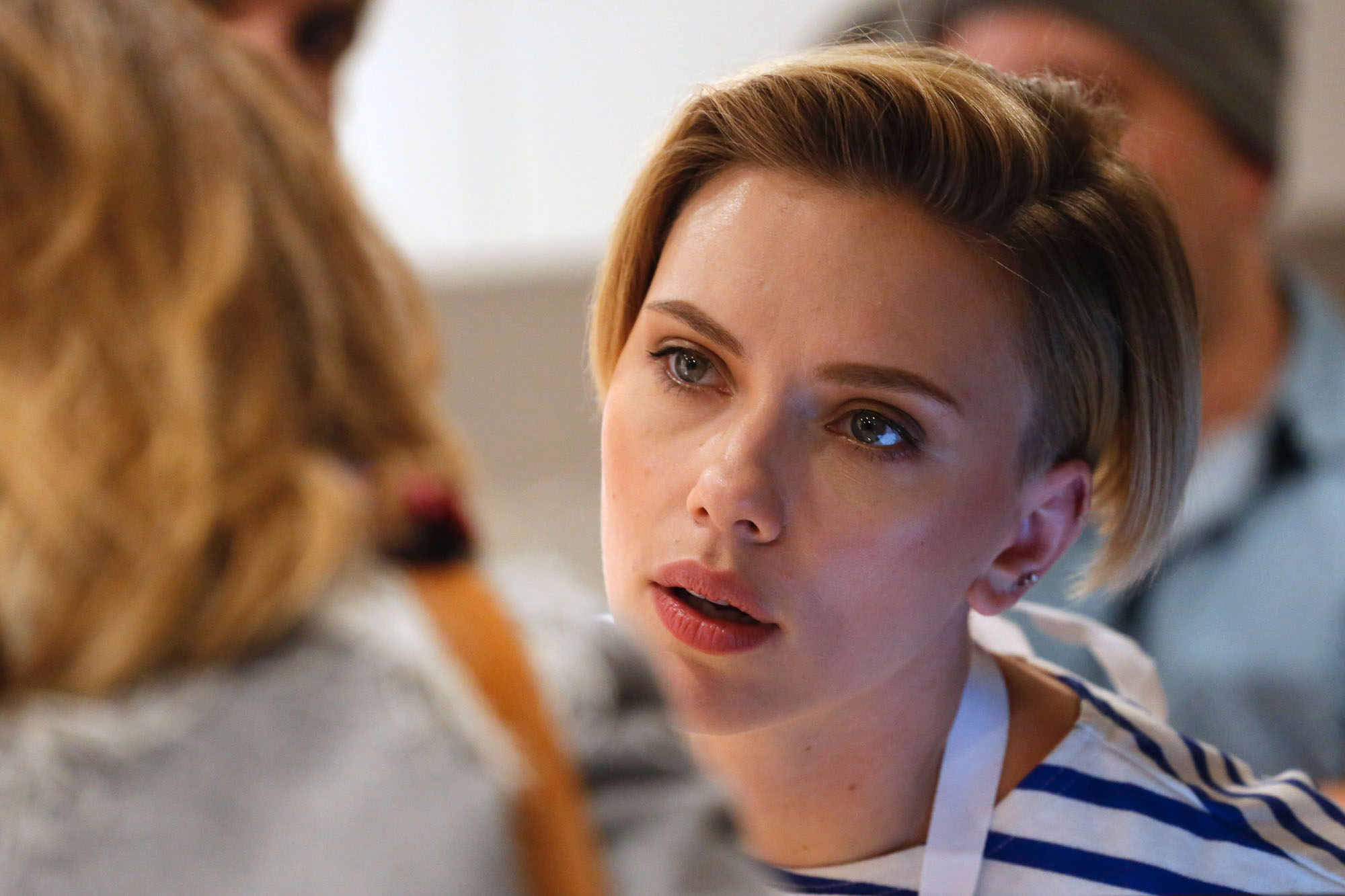 Soft Opening of Yummy Pop in Paris - Adoring Scarlett Johansson.